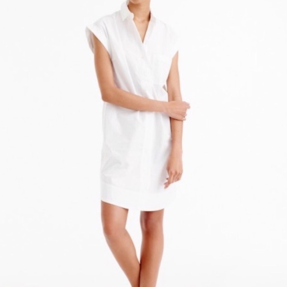 J.Crew white poplin shirt dress size xs